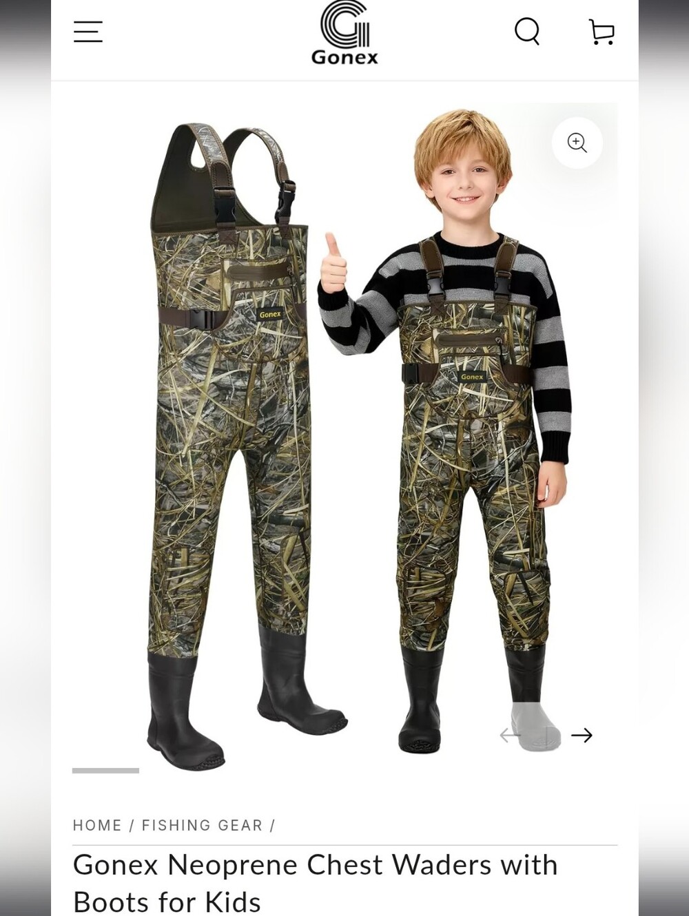 Gonex Waders with Boots for Kid 12/13